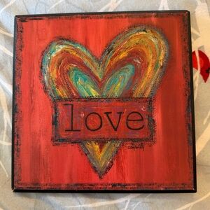 ❤️ Wooden ‘Love Completely’ Art, by ShowOffs Art, 7” x 7”, NWOT ❤️